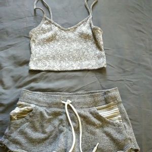 Midrift tank top and shorts